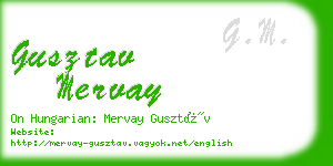 gusztav mervay business card